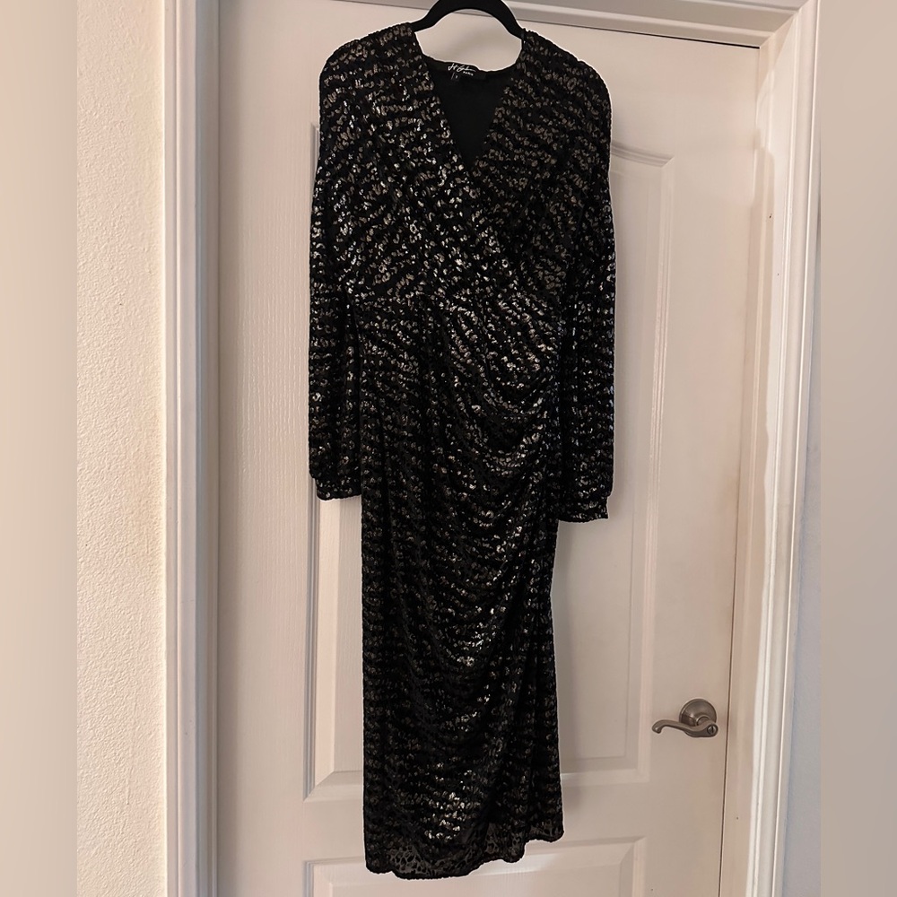 Jeff Gallano black and metallic animal print believer dress size 1 / small